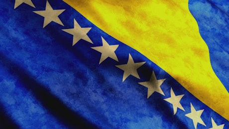 Bosnia And Herzegovina waving flag.