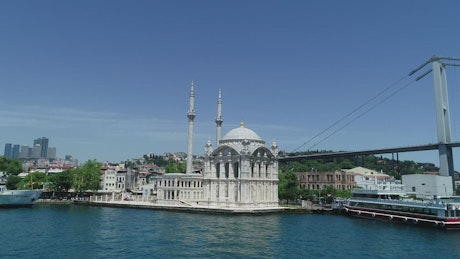Bosphorus Mosque in an aerial shot.