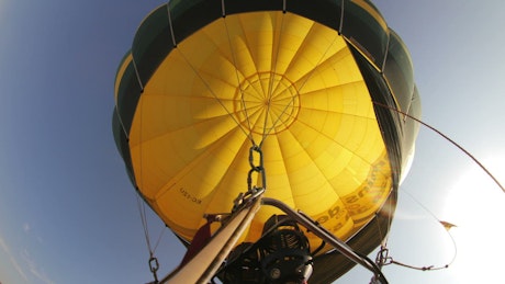 Bottom view of a hot air balloon