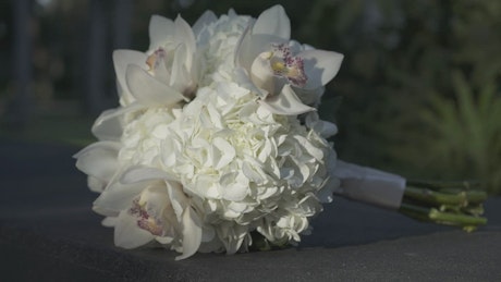 Bridal bouquet with white flowers.