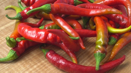 Bunch of red chili peppers