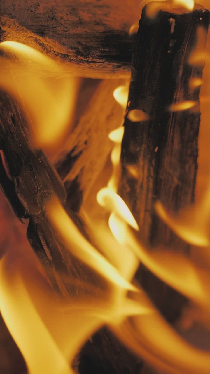 Burning wood - Free Stock Video