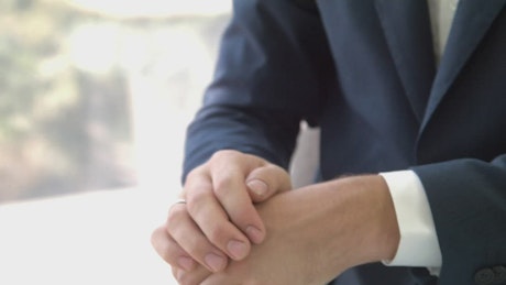 Business handshake close up.