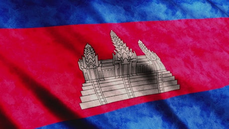 Cambodia waving 3D faded flag.