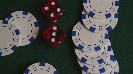 Casino chips and dices