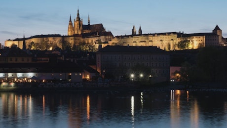 Castle lights in Prague.