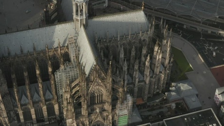 Cathedral seen in detail from the air.