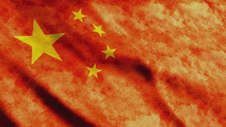 China flag waving, 3D animation.