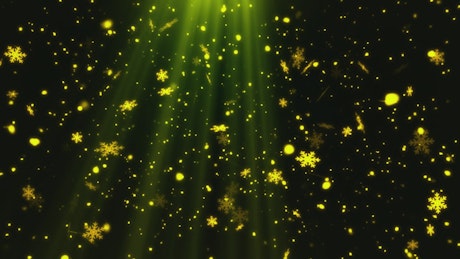 Christmas render of falling golden particles.