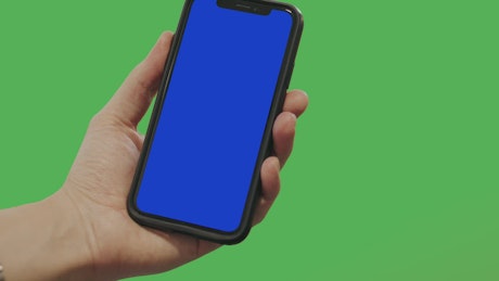 Chroma on a smartphone with a green screen background.