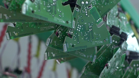 Circuit boards in factory