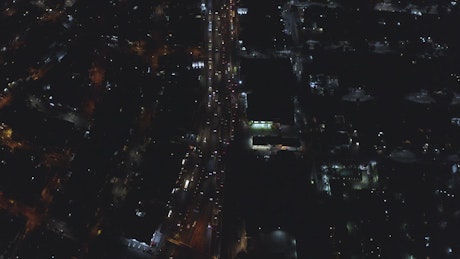 City lights at night.