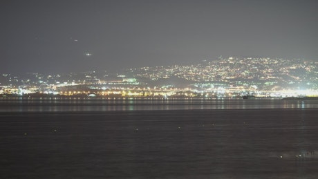 City lights from the other side of the bay