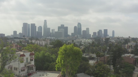 City of Los Angeles, California on a cloudy day.