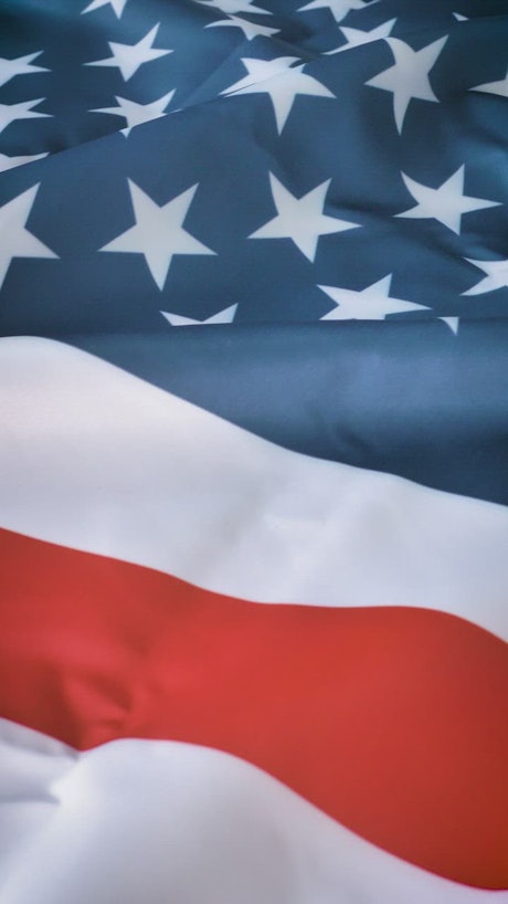 Close shot of an American flag