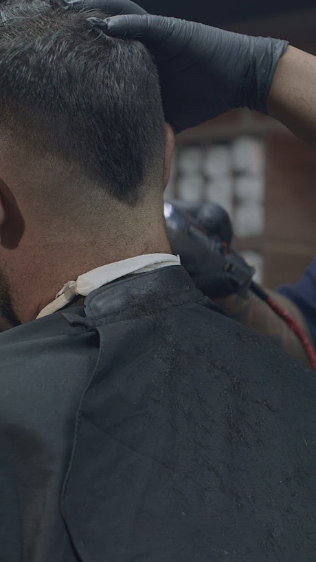 Close up of a barber working