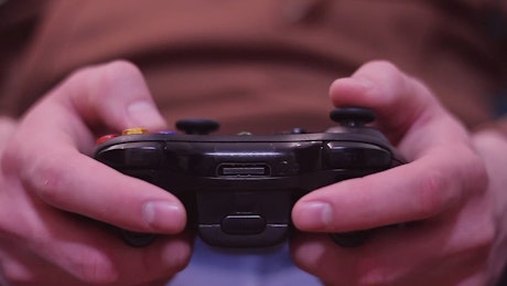 Close up of a game controller.