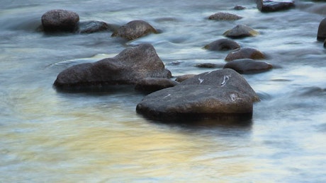 Close up of a rocks in a river.