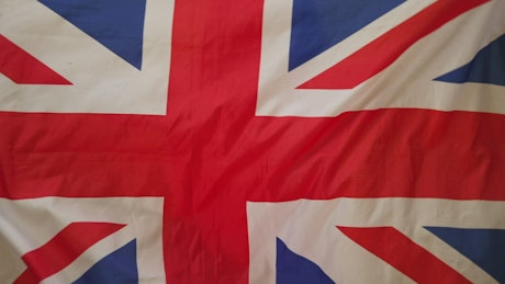Close up of a waving British Flag.