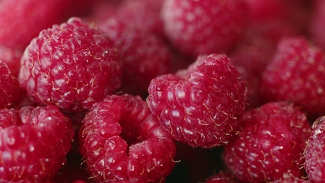 Close up of juice fresh raspberries.