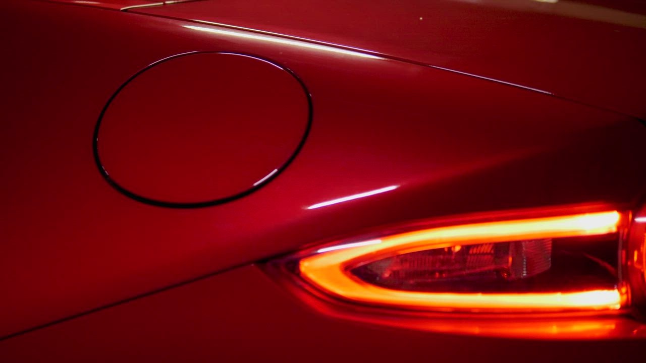 Close up of red LIVEDRAW  sports car