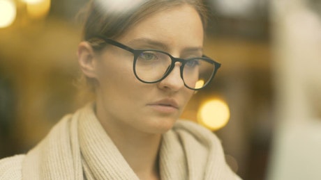 Close up of women with glasses.