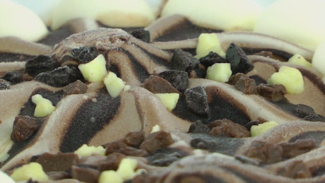 Close up shot of chocolate ice cream