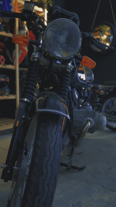 Close-up view of a motocross motorcycle.