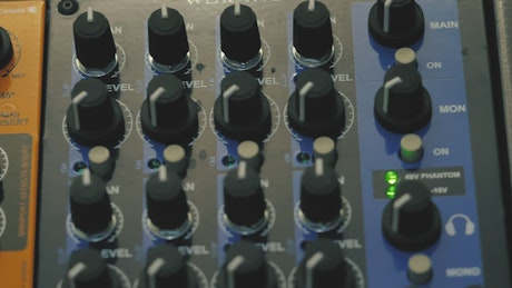 Closeup of a music console