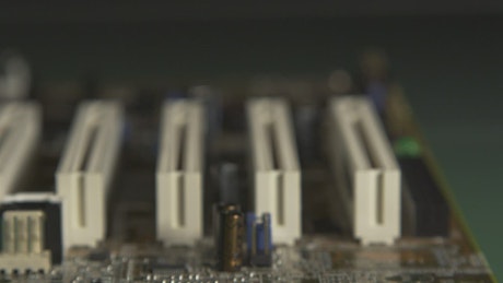 Closeup of an old motherboard