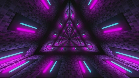 Colored tunnel in the shape of triangle, Vj loop.