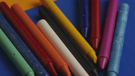 Colourful crayons for arts and crafts.