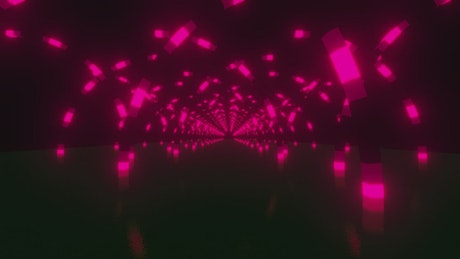 Combined tunnel rings made of pink light.