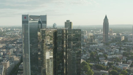 Corporate office skyscrapers of Frankfurt