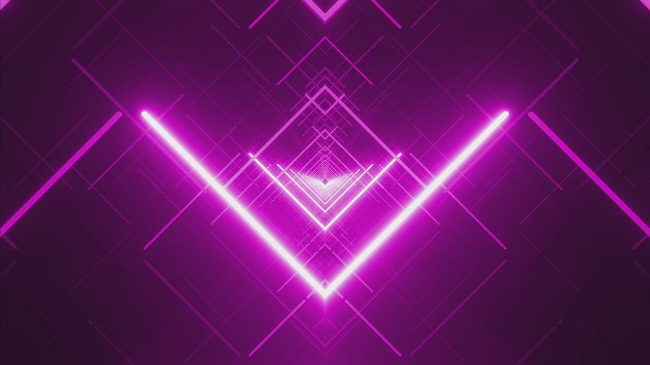 Crossing a rhombus passage of violet lights - Free Stock Video