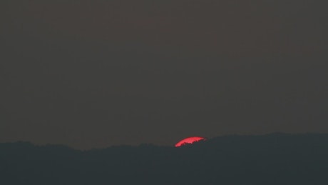 Deep red sunrise.