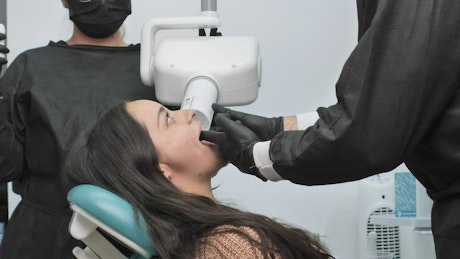 Dentist finishing a consultation.