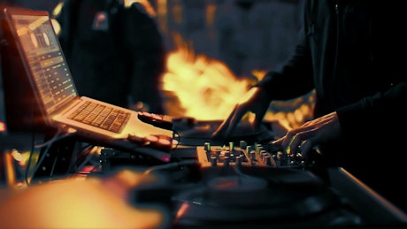 DJ mixing acetate discs.