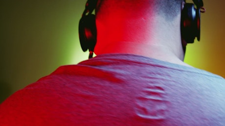 DJ wearing headphones.