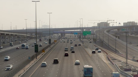 Dubai city roads with traffic