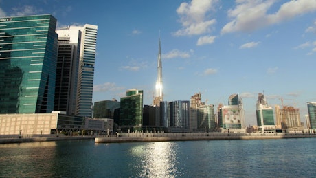 Dubai city skyscrapers time lapse.