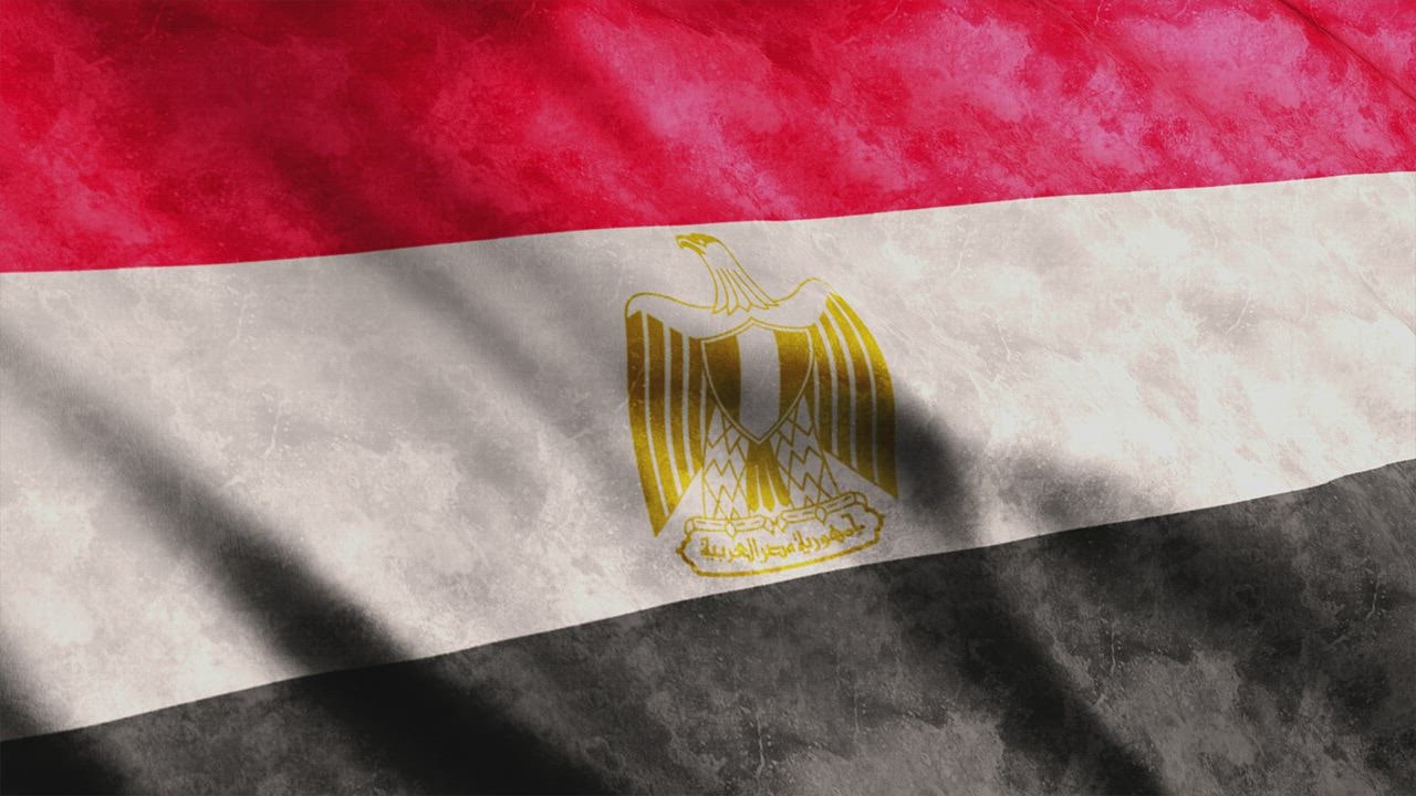 Egypt faded flag waving, full screen - Free Stock Video