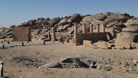 Egyptian excavation site of ancient ruins.