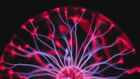 Electric red ball, close up.