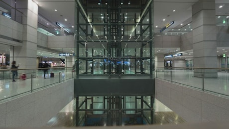 Elevators inside an airport