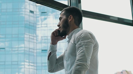 Entrepreneur receiving a call