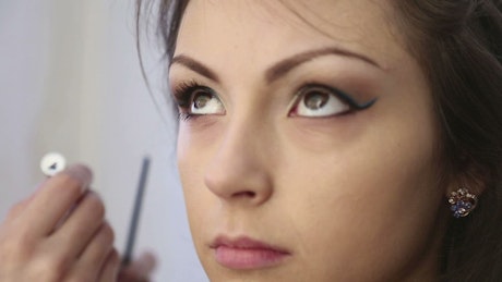 Eye makeup on woman eyes.