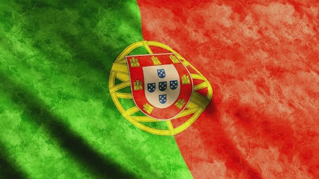 Faded flag of Portugal waving, 3D.