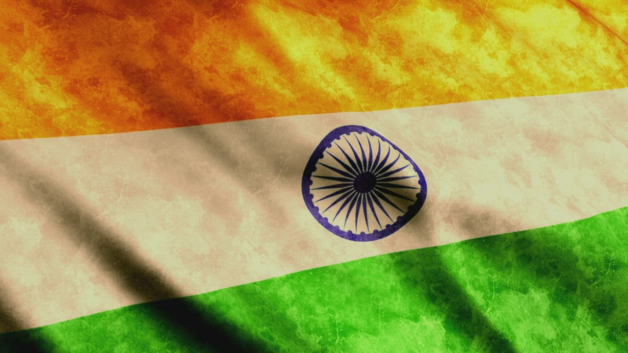 Faded India flag, full screen animation - Free Stock Video