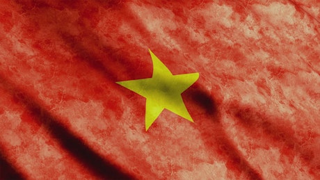 Faded Vietnam waving 3D flag.